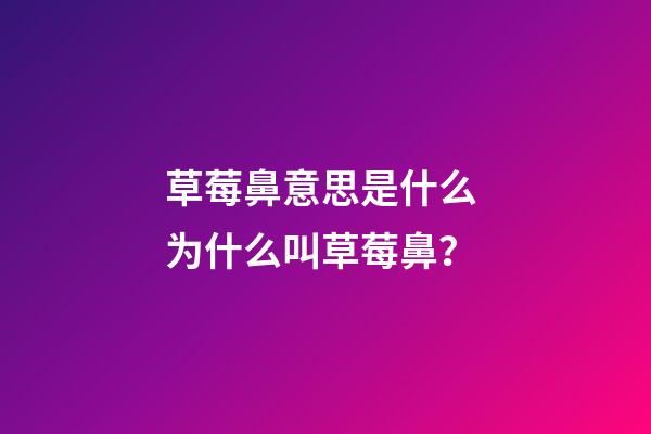 草莓鼻意思是什么 为什么叫草莓鼻？